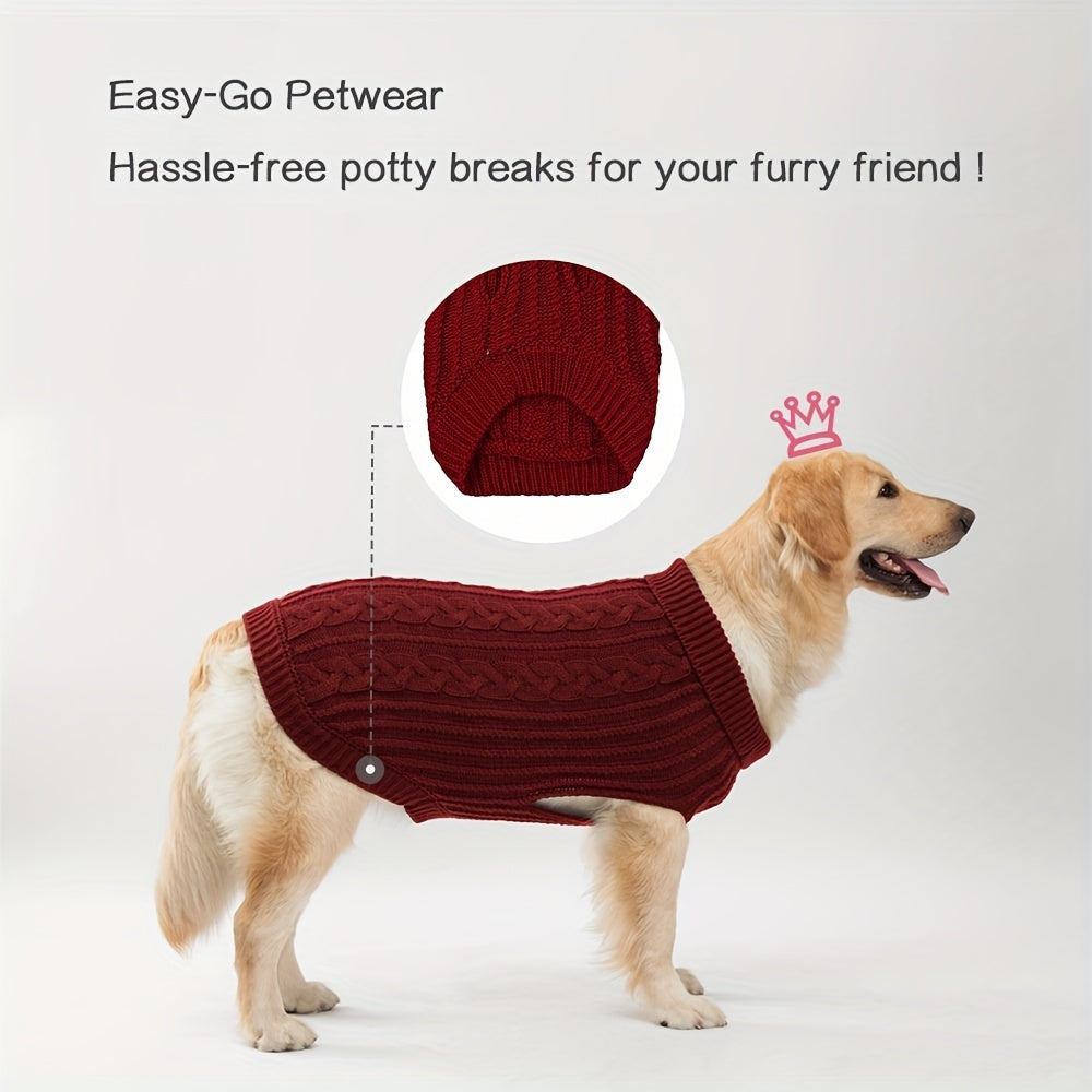 Pull Tricoté Uni pour Chien – Vêtement Chaud pour l’Automne et l’Hiver – 1 Pièce – Chandail Douillet pour Animaux