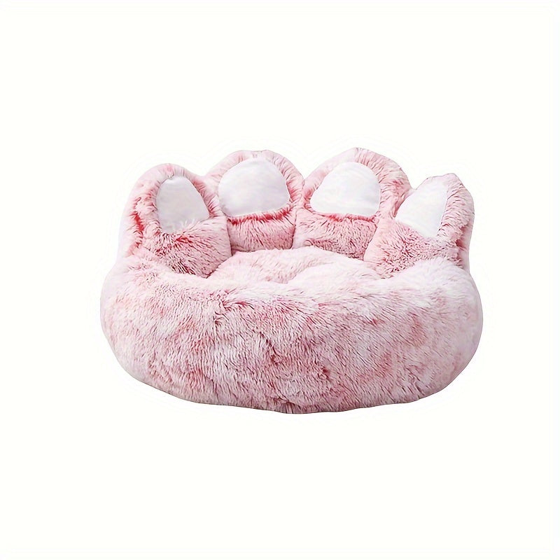 Lit pour Chien en Forme de Patte d’Ours – Nid Douillet en Peluche Longue, Coussin Ultra Moelleux pour le Sommeil et la Sieste des Chiens et Chats