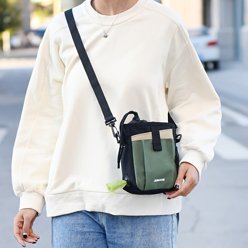 Sac Bandoulière Réglable pour Femme – Marque JUMAHE – Polyester de Qualité, Lavable en Machine, Uni avec Poche Zippée Avant – Idéal pour Friandises pour Animaux et Usage Quotidien