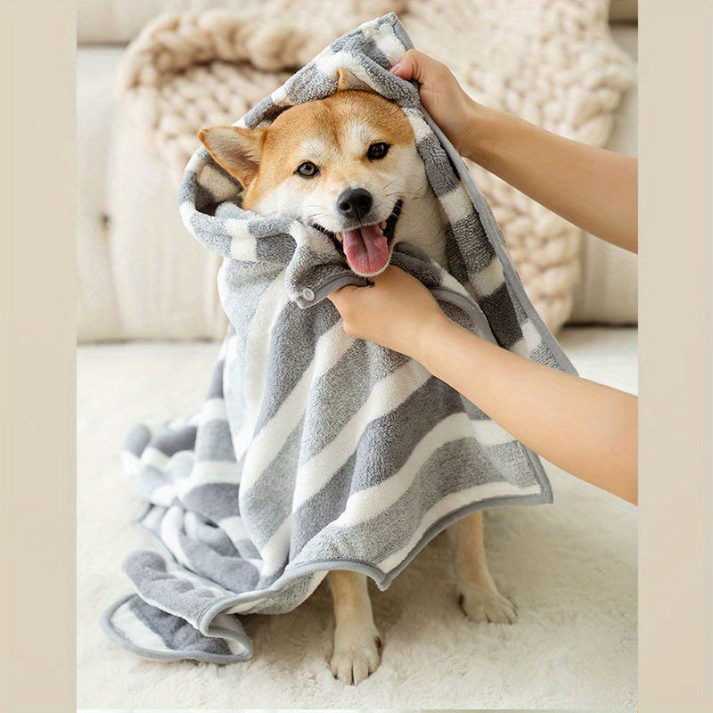 Serviette de Bain Grand Format pour Animaux – Serviette Séchante Ultra-Absorbante et à Séchage Rapide – Peignoir de Bain pour Chien ou Chat