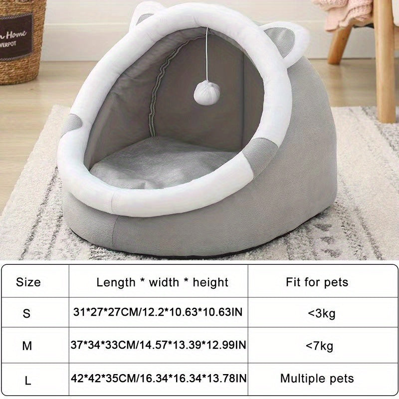 Nid Douillet pour Chat au Design Cartoon – Maison de Repos pour Chaton – Grotte Chaude et Confortable pour Animaux