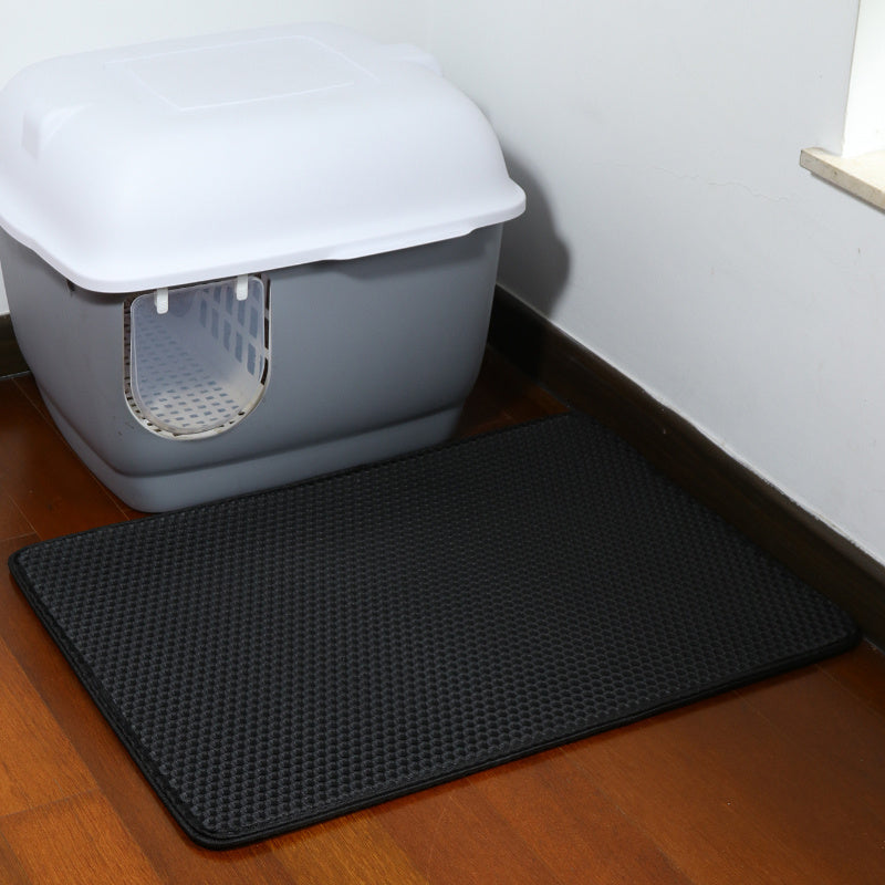 Tapis de Litière pour Chat – Double Couche Antiprojection – Tapis de Sol Antipoussière pour Capturer les Grains – Tapis de Nettoyage pour Animaux