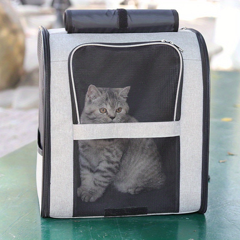 Sac à Dos Portable pour Animaux – Grande Capacité Respirante – Sac de Transport pour Chat ou Petit Chien – Accessoire de Voyage pour Animaux