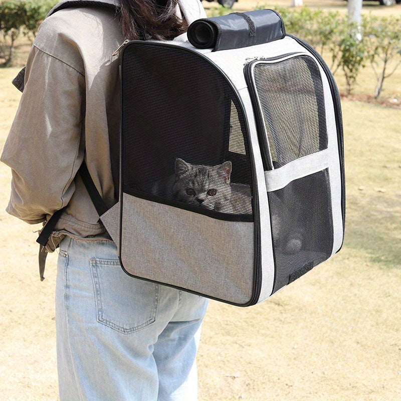 Sac à Dos Portable pour Animaux – Grande Capacité Respirante – Sac de Transport pour Chat ou Petit Chien – Accessoire de Voyage pour Animaux