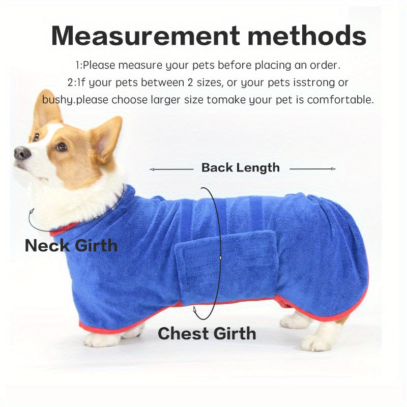 Peignoir de Bain pour Chien – Serviette Ultra-Absorbante, Séchage Rapide, Lavable en Machine