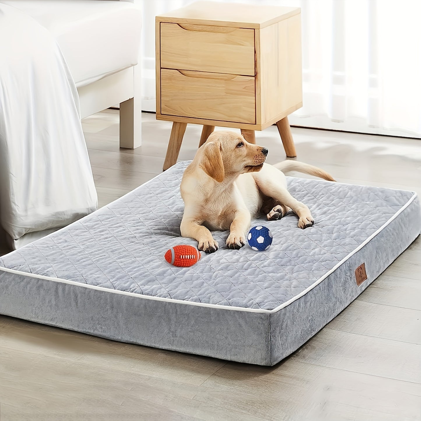 Panier Confort XXL pour Grand Chien – Matelas Orthopédique en Mousse à Mémoire, Housse Imperméable et Lavable