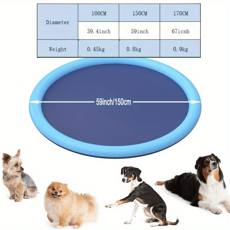 Tapis de Jeu Aquatique pour Animaux – Piscine de Bain pour Chien – Bassin Estival Épais et Résistant – Jouet d’Eau Extérieur pour l’Été