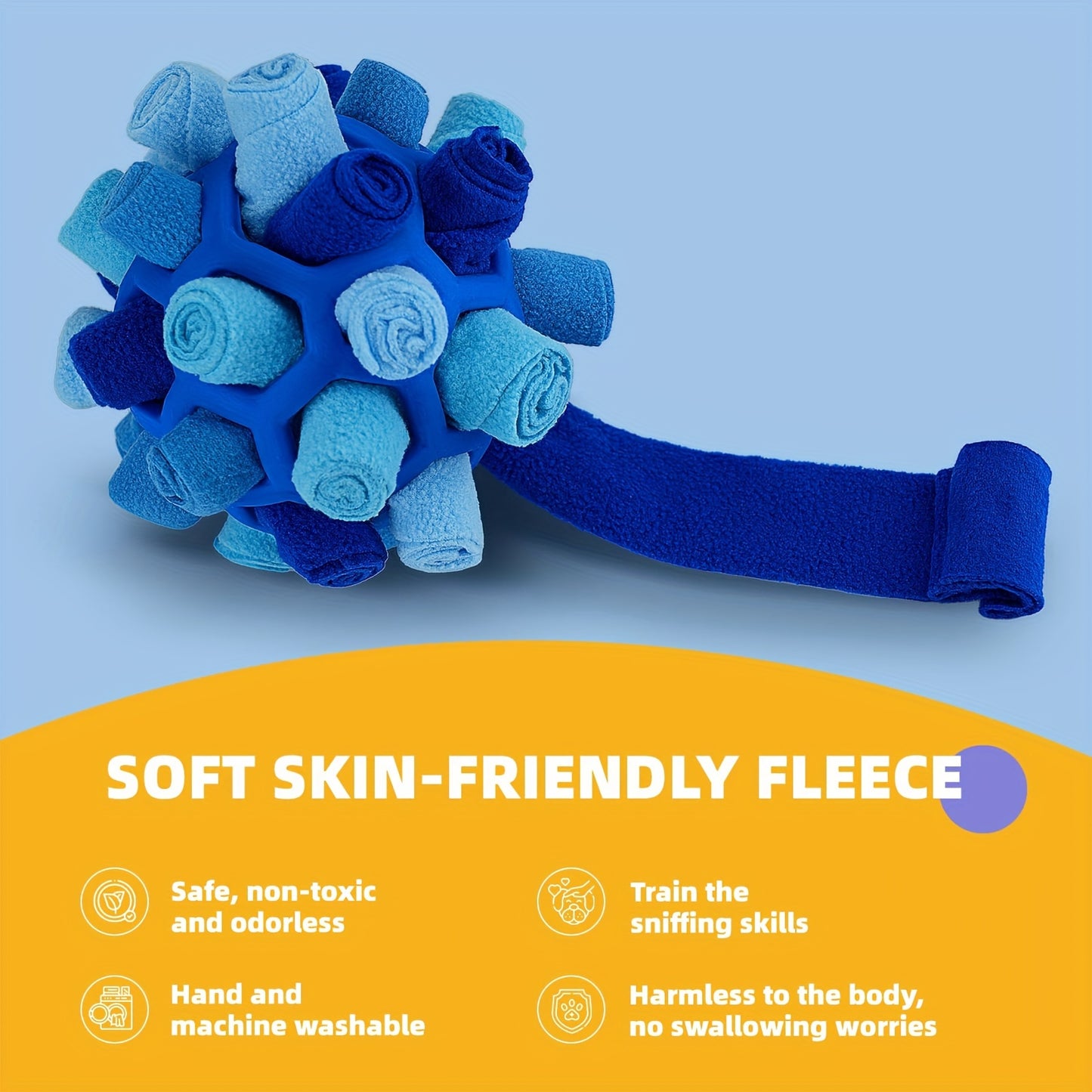 Jouet Interactif en Peluche pour Chien – Balle à Friandises, Jeu de Flair, Mâchouille & Nettoyage des Dents