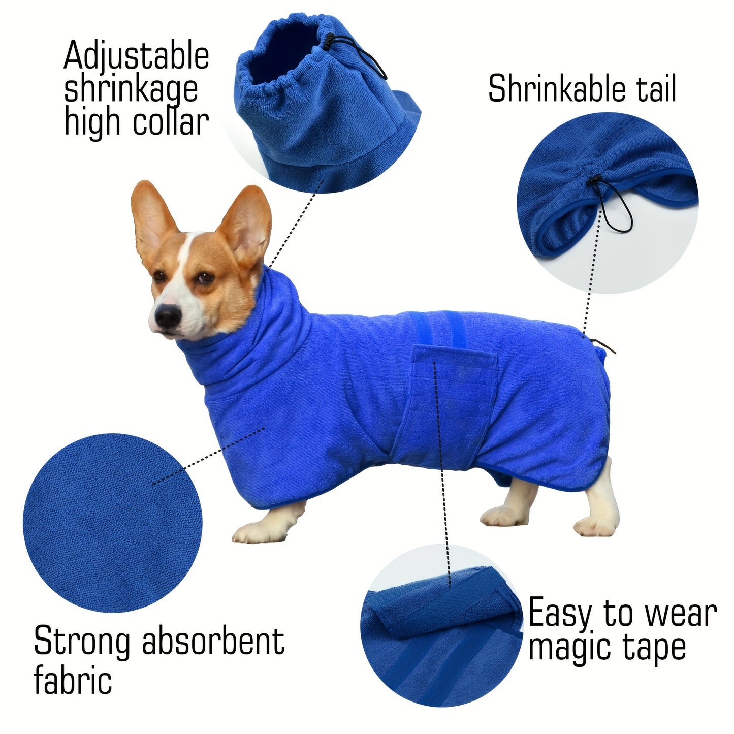 Peignoir de Séchage en Microfibre pour Chien – Ultra-Absorbant & Séchage Rapide