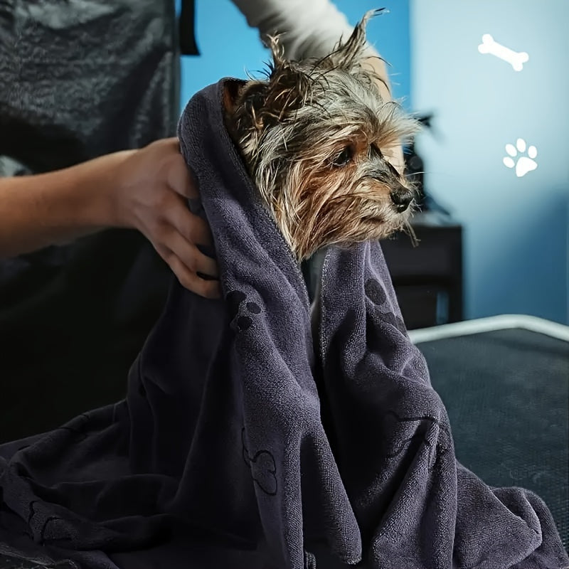 Serviette pour Chien et Chat – Serviette de Bain Absorbante en Microfibre – Séchage Rapide – Idéale pour Chiens Moyens, Chiots et Chats – Produit de Toilette pour Animaux