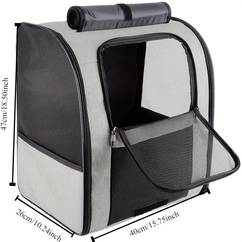 Sac à Dos Portable pour Animaux – Grande Capacité Respirante – Sac de Transport pour Chat ou Petit Chien – Accessoire de Voyage pour Animaux