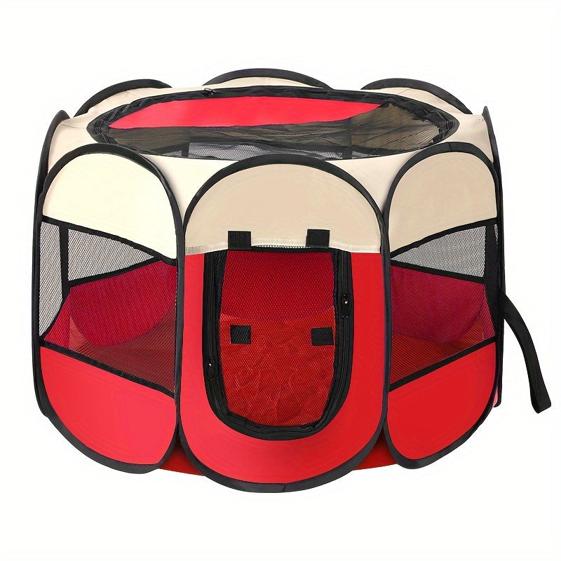 Parc pour Animaux Pliable et Portable – Tente pour Chiots avec Sac de Transport, Gamelle de Voyage Pliable, Toit Amovible Imperméable – Utilisation Intérieure et Extérieure