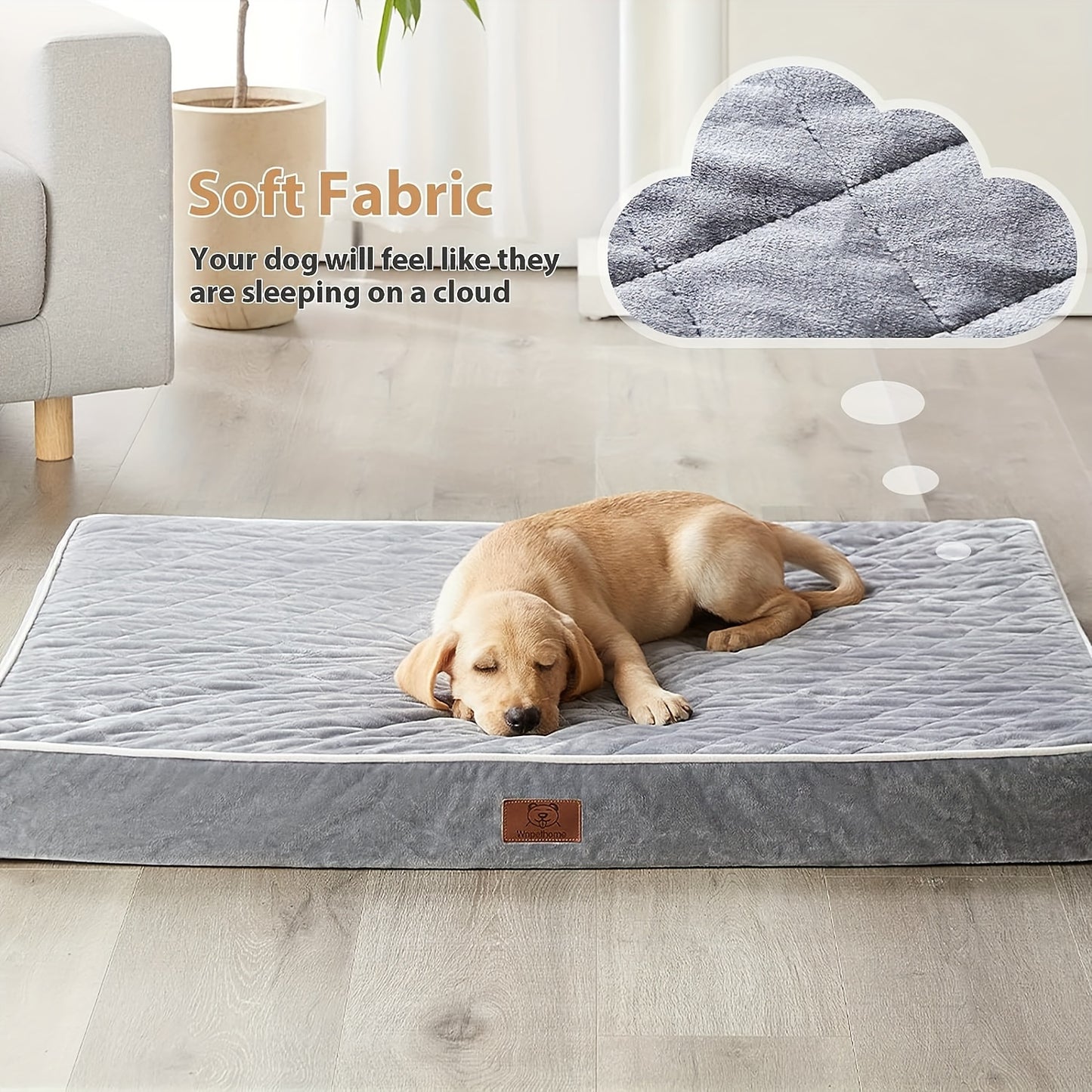 Panier Confort XXL pour Grand Chien – Matelas Orthopédique en Mousse à Mémoire, Housse Imperméable et Lavable