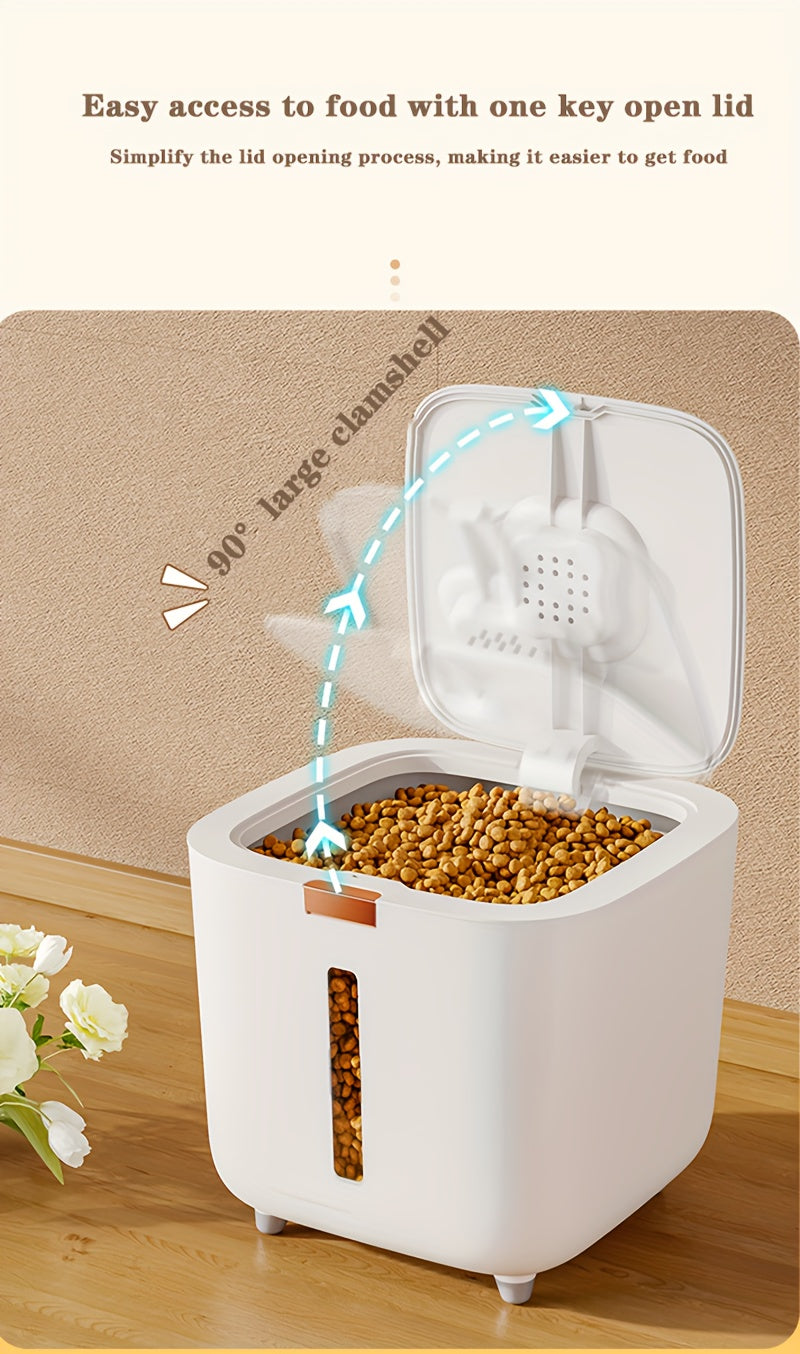 Conteneur Hermétique de Rangement pour Croquettes – Seau de Stockage Anti-Humidité & Anti-Insectes avec Support Antidérapant