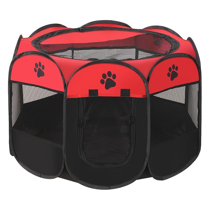 Parc pour Animaux Pliable et Portable – Tente pour Chiots avec Sac de Transport, Gamelle de Voyage Pliable, Toit Amovible Imperméable – Utilisation Intérieure et Extérieure
