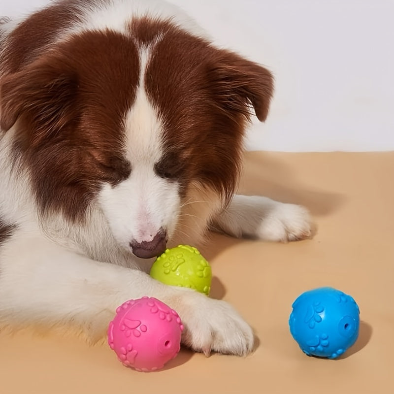 Balle Squeaky en Caoutchouc pour Chien – Design Patte de Cartoon, Résistante & Ludique, Spéciale Petite et Moyenne Taille