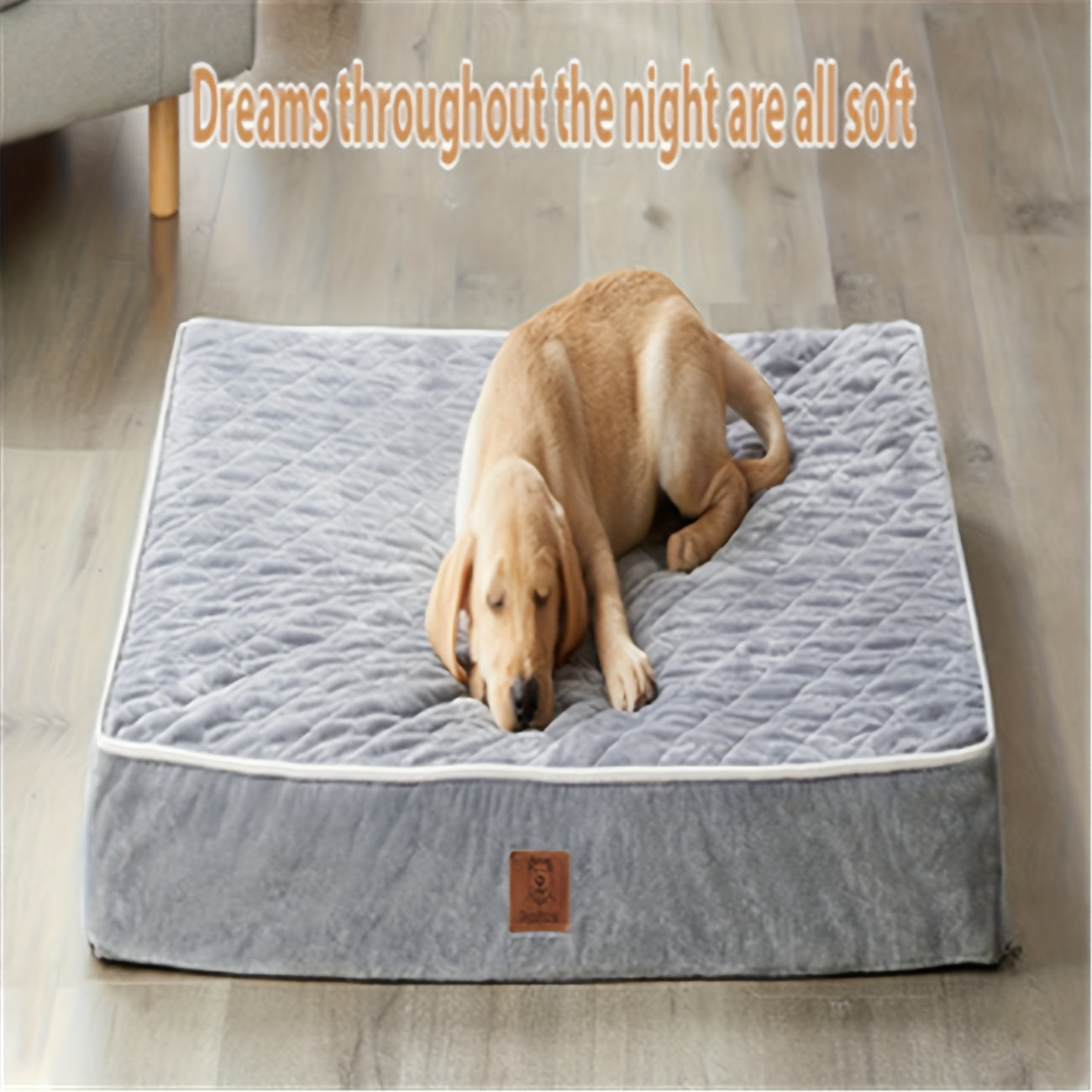 Panier Confort XXL pour Grand Chien – Matelas Orthopédique en Mousse à Mémoire, Housse Imperméable et Lavable