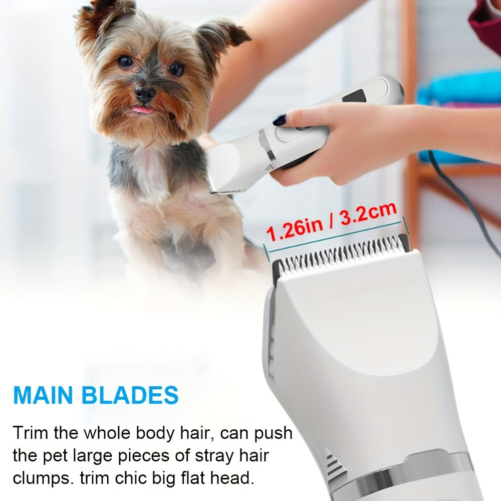Tondeuse Électrique 4-en-1 pour Chiens et Chats – Kit de Toilettage Silencieux Rechargeable USB – Rasoir pour Animaux à Faible Bruit – Idéal pour Petits et Moyens Chiens et Chats