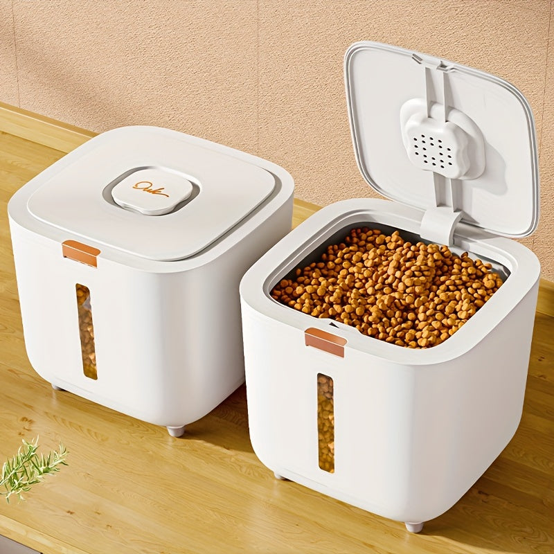 Conteneur Hermétique de Rangement pour Croquettes – Seau de Stockage Anti-Humidité & Anti-Insectes avec Support Antidérapant