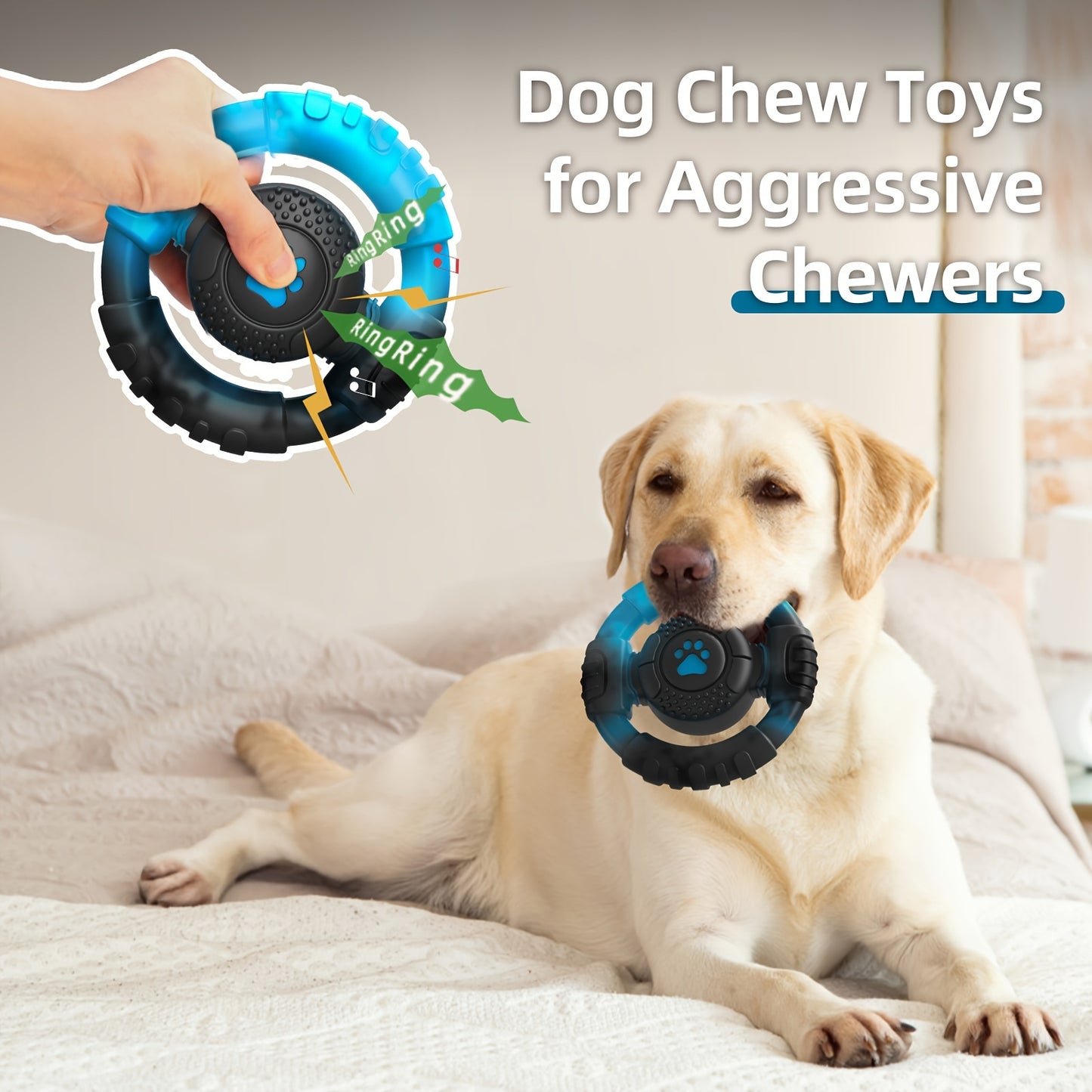 Jouet à Mâcher pour Chien en Forme de Volant – Jouet Interactif de Nettoyage Dentaire et d’Entraînement – Convient aux Chiens de Taille Moyenne