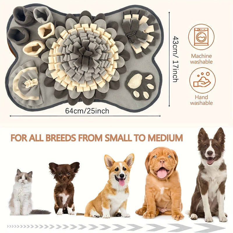 Tapis de Fouille pour Chien – 1 Pièce – Tapis de Stimulation Interactive et d’Alimentation Lente – Durable et Lavable – Pour Dressage, Recherche et Réduction de l’Anxiété