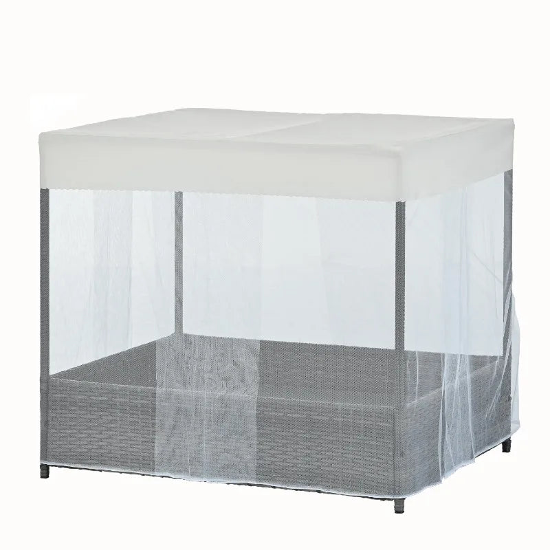 Lit pour Chien et Mobilier d’Extérieur pour Animaux – Panier en Rotin PE pour Chien ou Chat, Meuble de Terrasse Résistant aux Intempéries