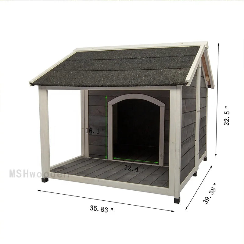 Livraison Rapide – Grande Niche pour Chien en Bois d’Extérieur, Étanche, Coupe-Vent et Chaude – Chenil Spacieux pour Chiots et Chiens Adultes