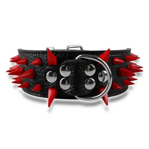 Collier pour Chien Large 5 cm – Cuir Clouté avec Pics Métalliques – Collier Ajustable pour Pitbull, Bulldog, Boxer et Grands Chiens – Tailles S à XL