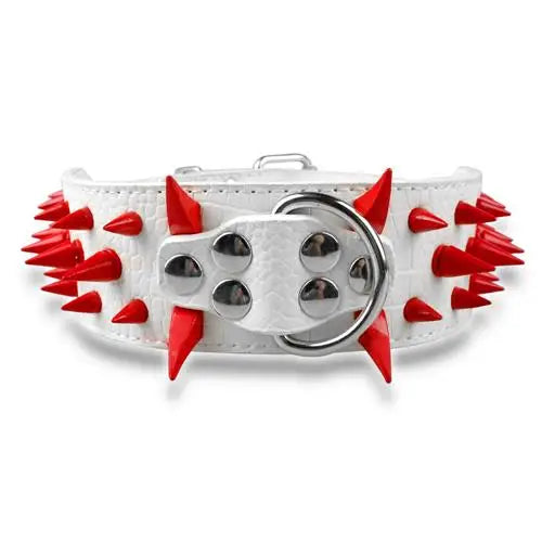 Collier pour Chien Large 5 cm – Cuir Clouté avec Pics Métalliques – Collier Ajustable pour Pitbull, Bulldog, Boxer et Grands Chiens – Tailles S à XL