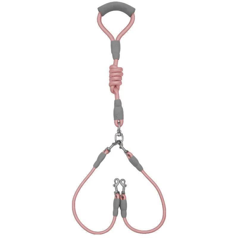 Laisse Double pour Chien – Laisse Moyenne avec Chaîne Double, Système Une Laisse pour Deux Chiens, Accessoire Pratique pour la Marche