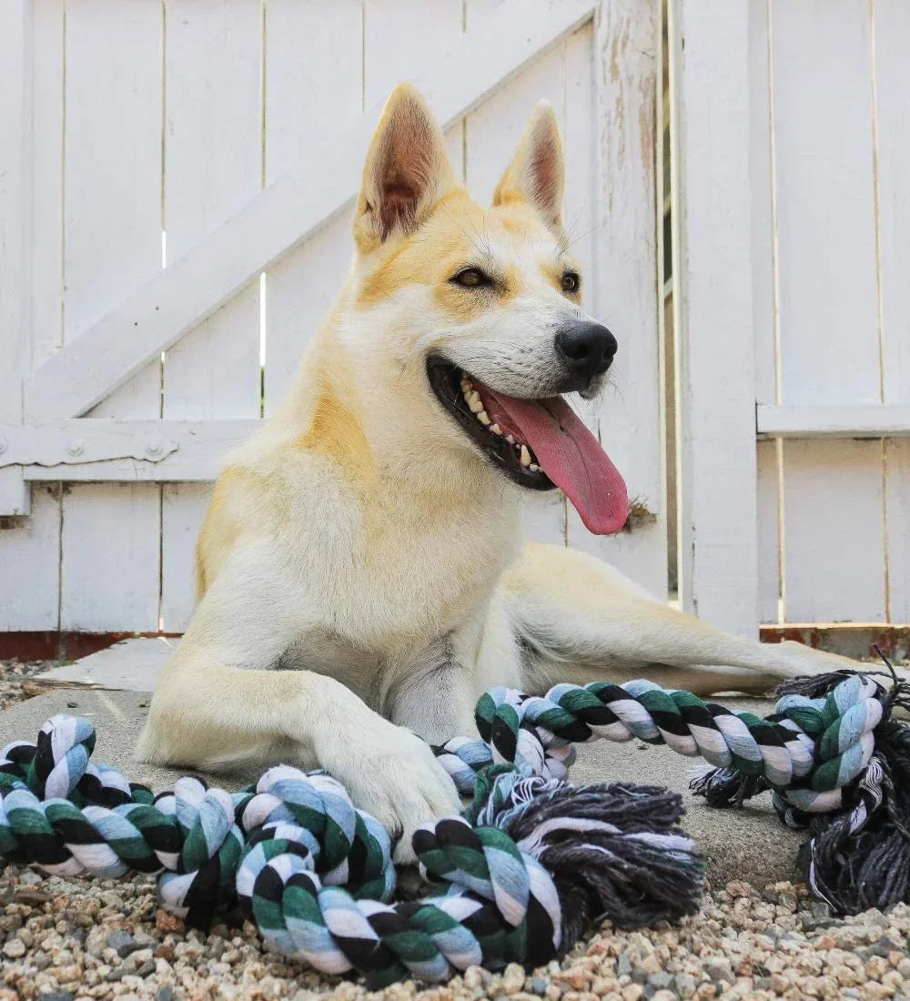 Jouet en Corde Géant ATUBAN pour Très Grand Chien – Jouet Indestructible pour Mâcheurs Agressifs, 6 Nœuds, 107 cm de Long, Idéal Grandes Races