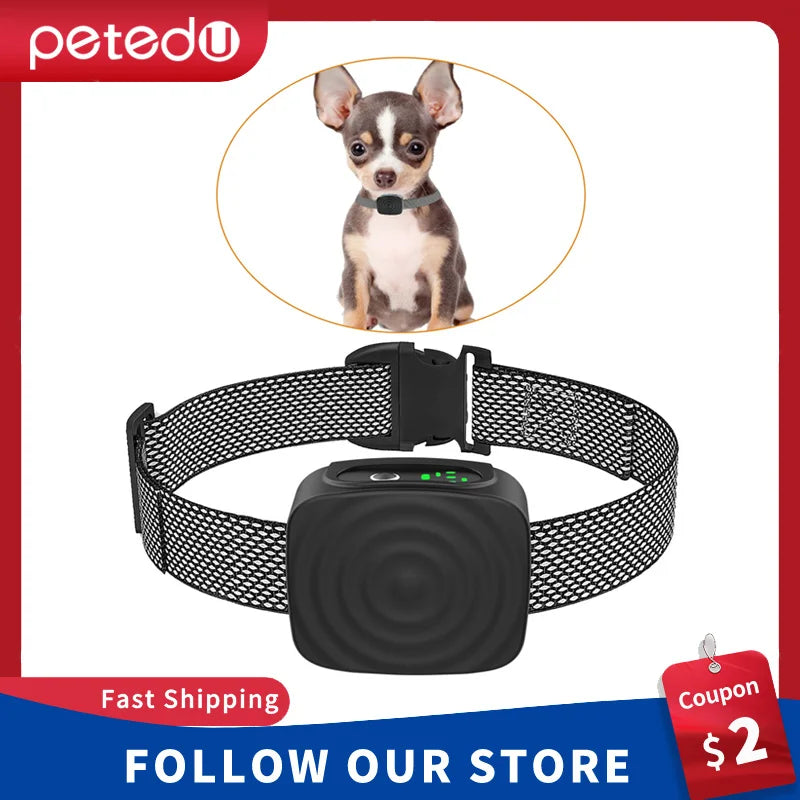 Collier Anti-Aboiement pour Chien – Dispositif Intelligent à Ultrasons avec Vibration, Rechargeable par USB, Étanche et Efficace pour le Dressage