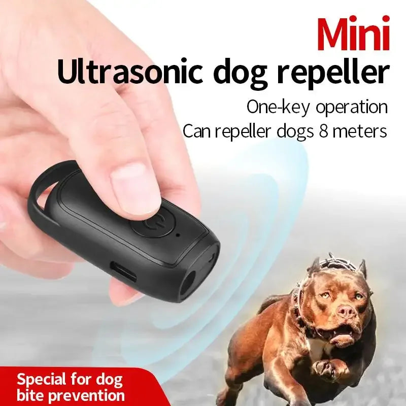 Mini Répulsif Ultrasonique Portable pour Chien – Anti-Aboiement & Dressage avec LED Intégrée
