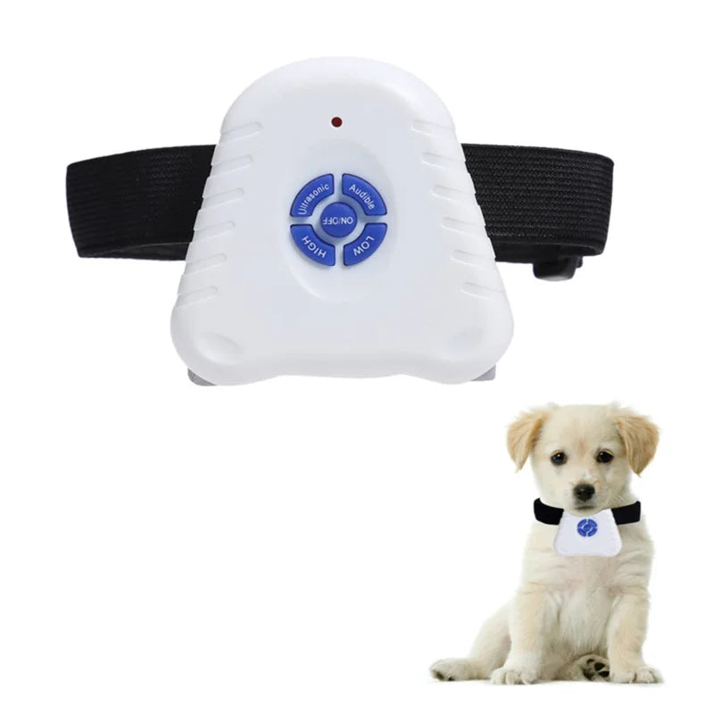Collier Anti-Aboiement Ultrasonique Réglable et Étanche – Dispositif de Dressage avec Contrôle des Aboiements pour Petits Chiens, avec Bouton Clicker