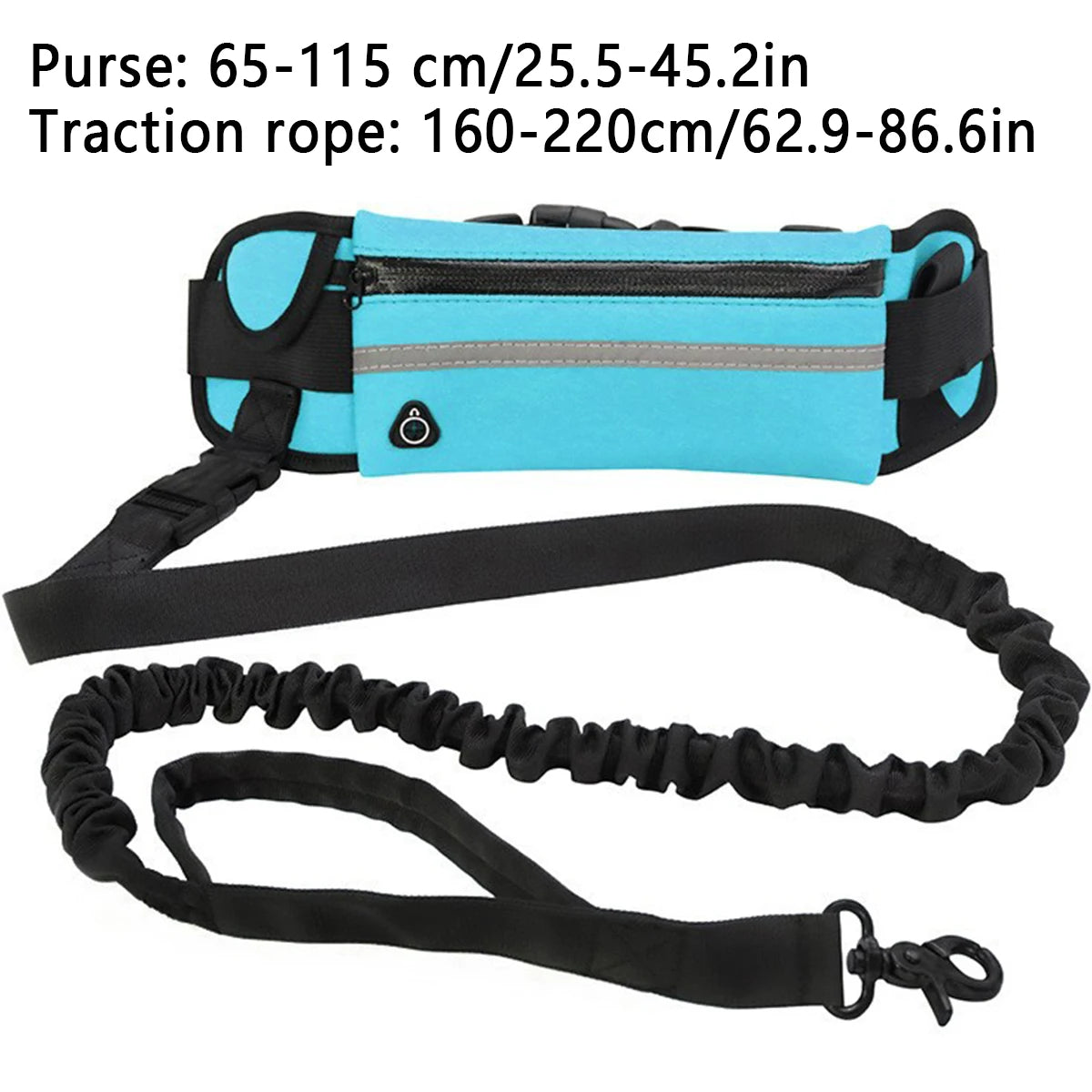 Laisse pour Chien Mains Libres pour la Course et la Marche – Laisse Réfléchissante avec Ceinture Élastique Rétractable et Sacoche à la Taille