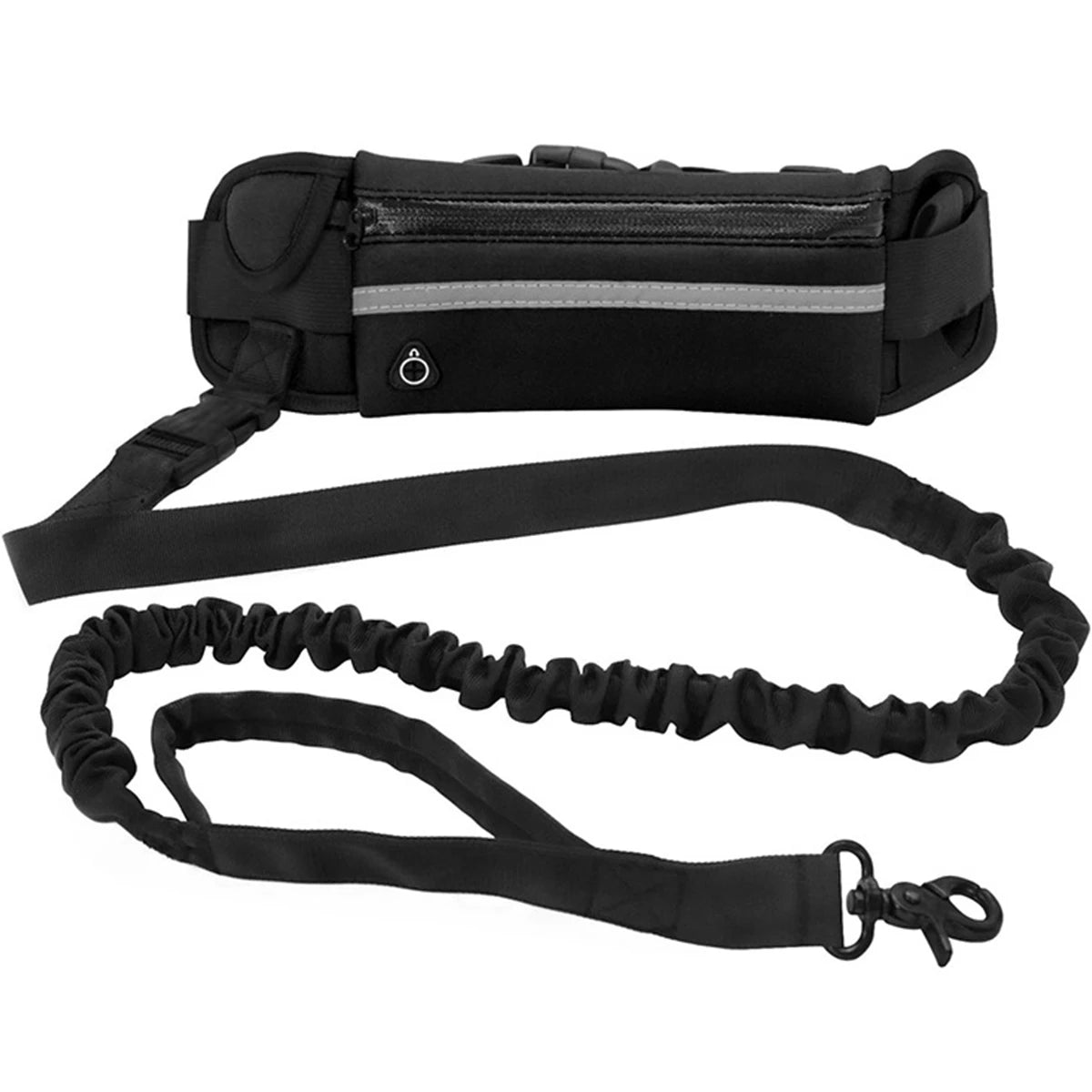 Laisse pour Chien Mains Libres pour la Course et la Marche – Laisse Réfléchissante avec Ceinture Élastique Rétractable et Sacoche à la Taille