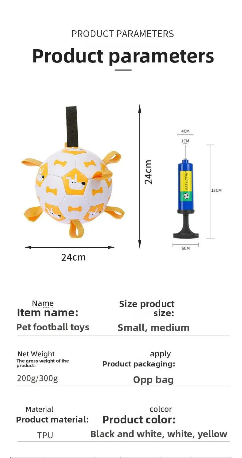 Ballon de Football Sonore pour Chien – Jouet à Mâcher Résistant pour l’Extérieur, Durable et Gonflable – Anti-Morsure avec Couineur Intégré