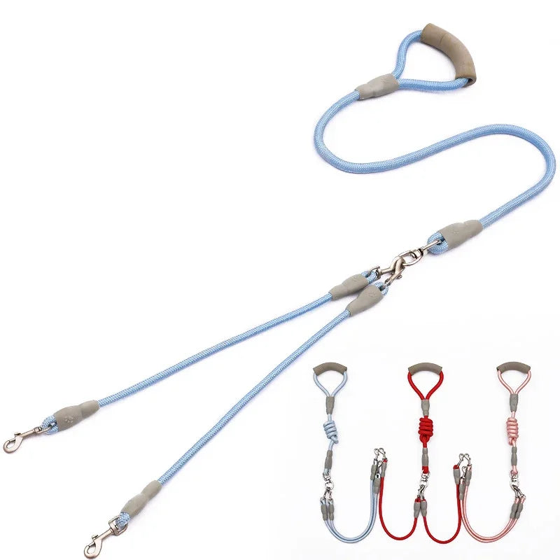 Laisse Double pour Chien – Laisse Moyenne avec Chaîne Double, Système Une Laisse pour Deux Chiens, Accessoire Pratique pour la Marche