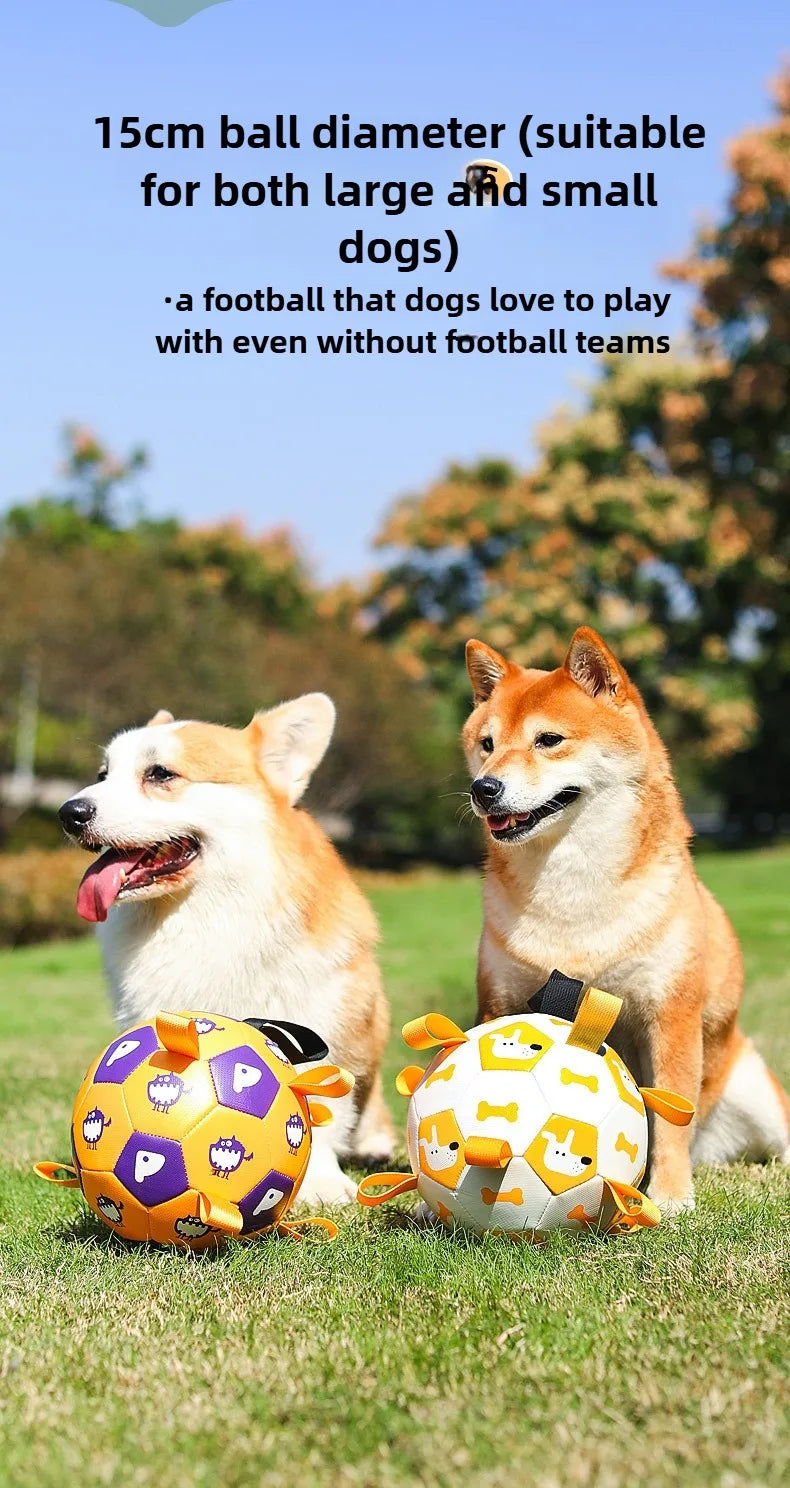 Ballon de Football Sonore pour Chien – Jouet à Mâcher Résistant pour l’Extérieur, Durable et Gonflable – Anti-Morsure avec Couineur Intégré