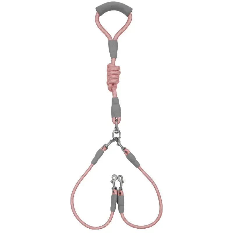 Laisse Double pour Chien – Laisse Moyenne avec Chaîne Double, Système Une Laisse pour Deux Chiens, Accessoire Pratique pour la Marche