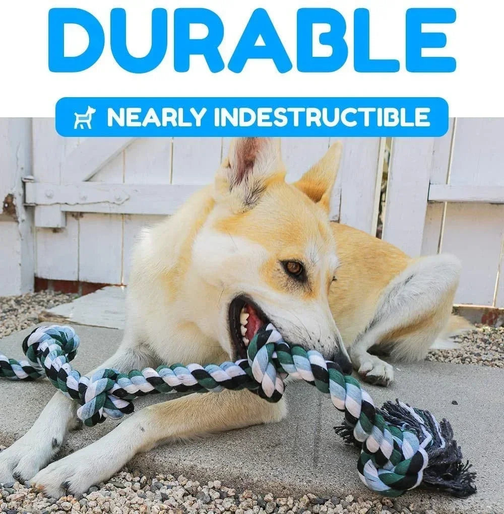Jouet en Corde Géant ATUBAN pour Très Grand Chien – Jouet Indestructible pour Mâcheurs Agressifs, 6 Nœuds, 107 cm de Long, Idéal Grandes Races