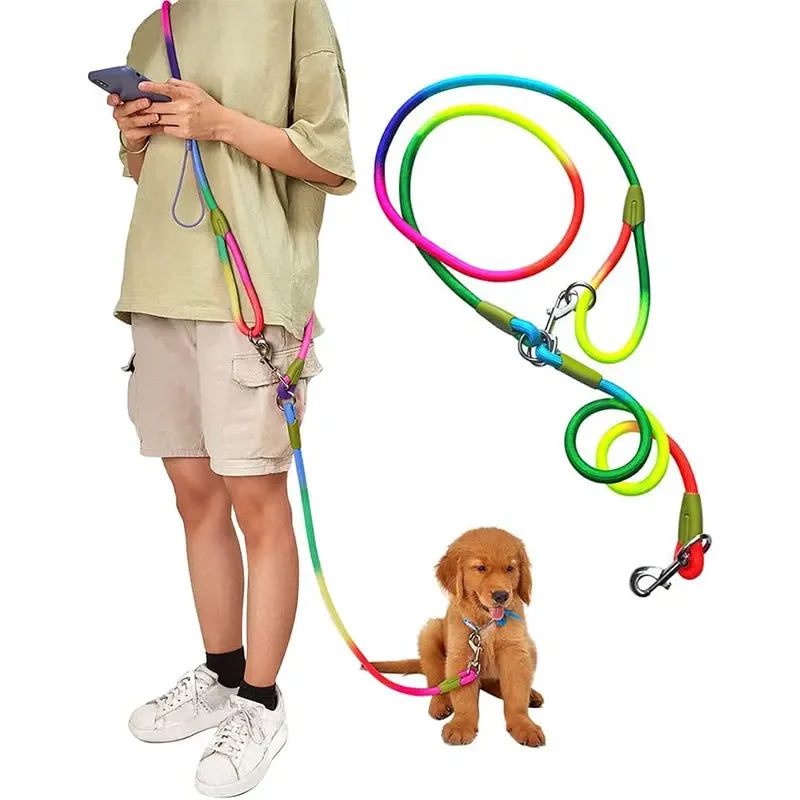 Laisse Mains Libres Réfléchissante en Nylon – Laisse de Marche, Course et Jogging Réglable pour Chiens de Petite à Grande Taille