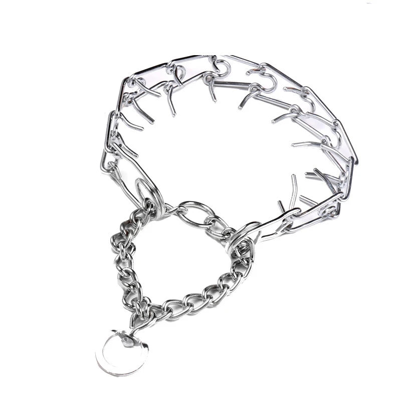 Collier de Dressage Anti-Traction à Pointes – Acier Inoxydable avec Embouts en Caoutchouc, Taille Ajustable
