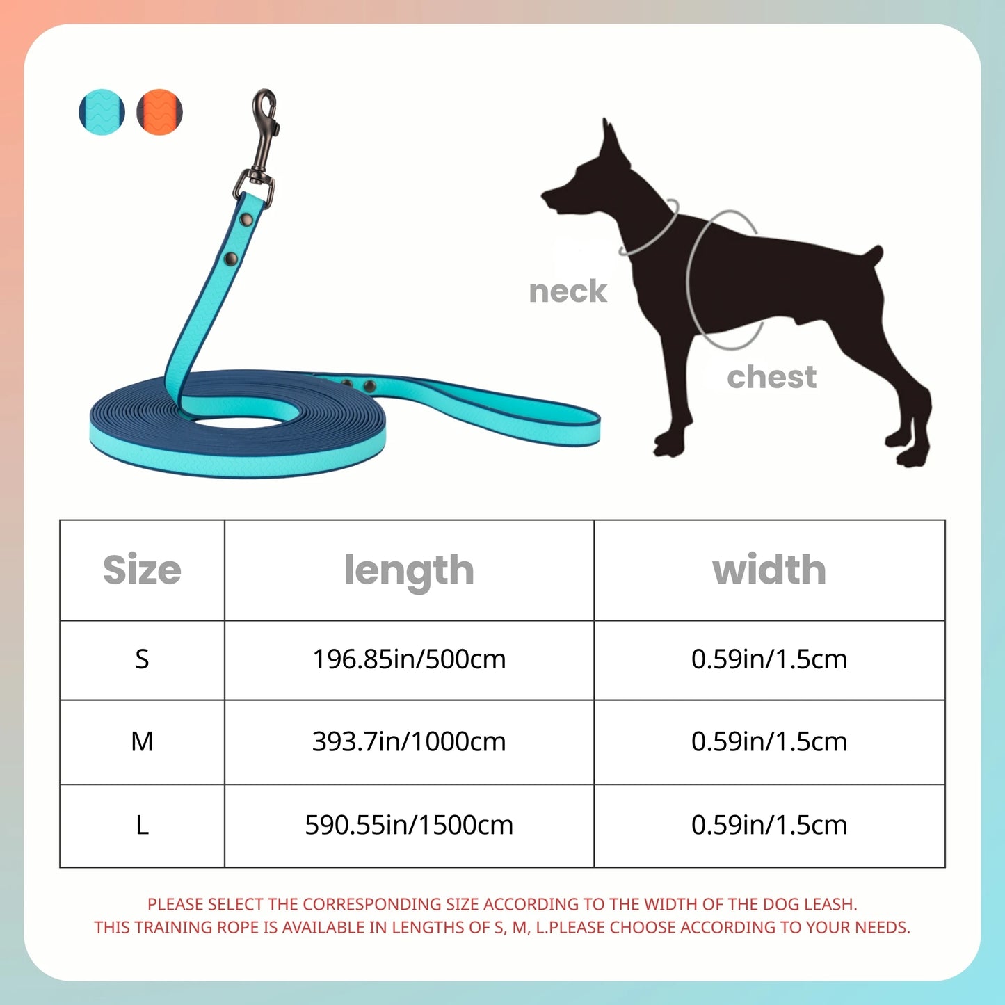 Laisse Longue pour Chien – Laisse en Corde Ultra-Robuste avec Mousqueton Pivotant Verrouillable, Idéale pour le Dressage et la Marche de Chiens Moyens à Grands