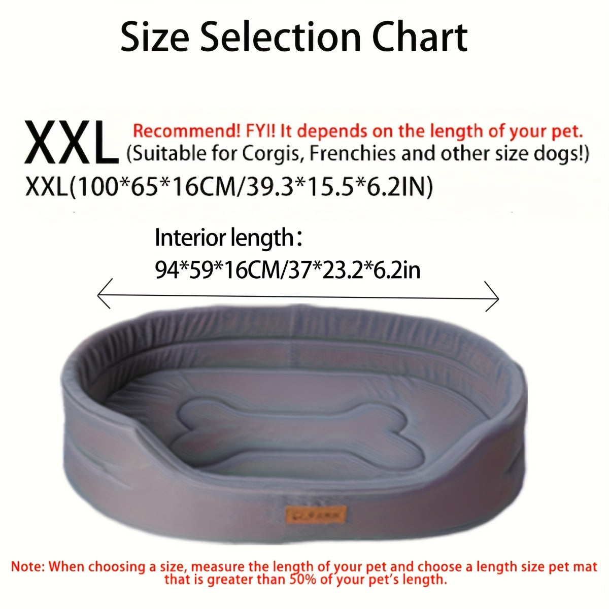 Lit pour Chien PJYuCien Comfort Plus – Spacieux, Respirant et Antidérapant, Utilisable Toute l’Année – Lavable en Machine, Idéal pour Chiens de Petite à Grande Taille