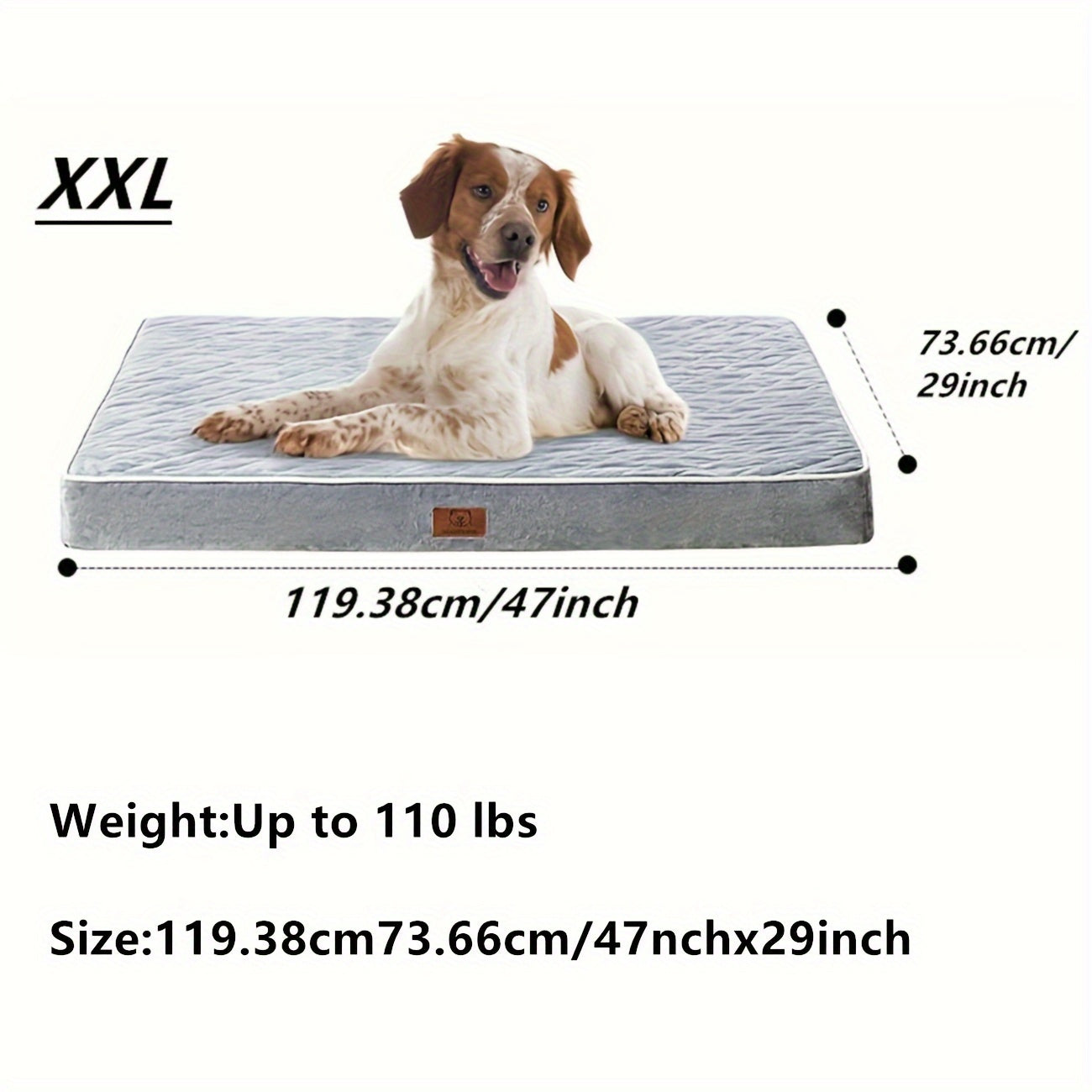 Panier Confort XXL pour Grand Chien – Matelas Orthopédique en Mousse à Mémoire, Housse Imperméable et Lavable