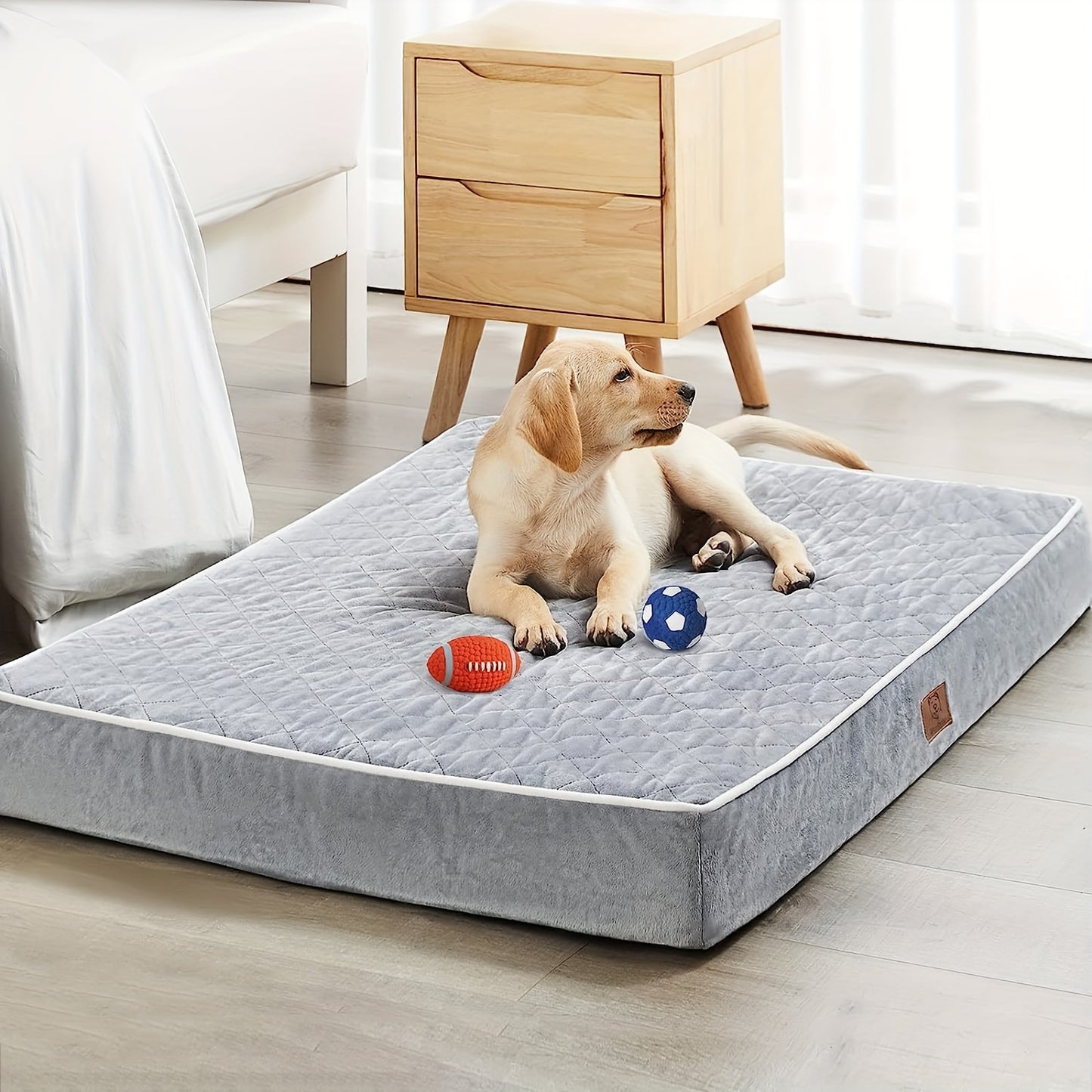 Panier Confort XXL pour Grand Chien – Matelas Orthopédique en Mousse à Mémoire, Housse Imperméable et Lavable