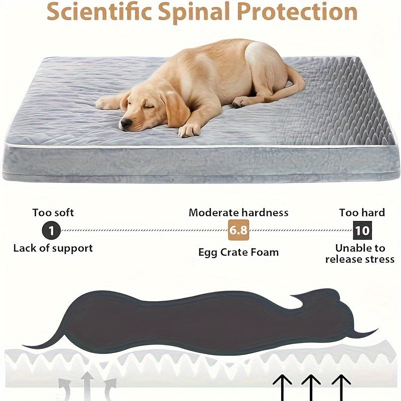 Panier Confort XXL pour Grand Chien – Matelas Orthopédique en Mousse à Mémoire, Housse Imperméable et Lavable