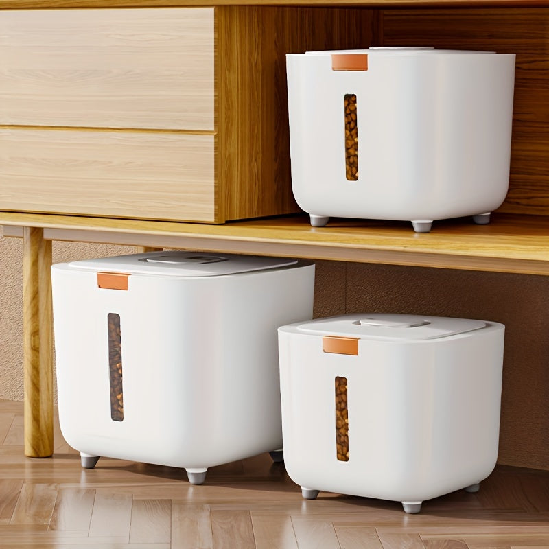 Conteneur Hermétique de Rangement pour Croquettes – Seau de Stockage Anti-Humidité & Anti-Insectes avec Support Antidérapant
