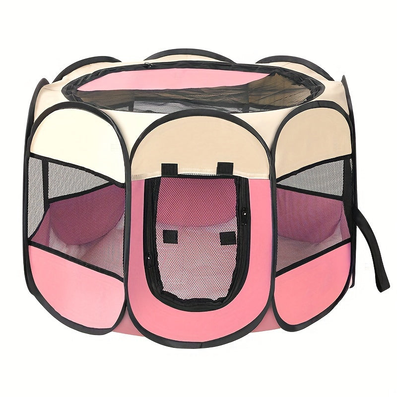 Parc pour Animaux Pliable et Portable – Tente pour Chiots avec Sac de Transport, Gamelle de Voyage Pliable, Toit Amovible Imperméable – Utilisation Intérieure et Extérieure